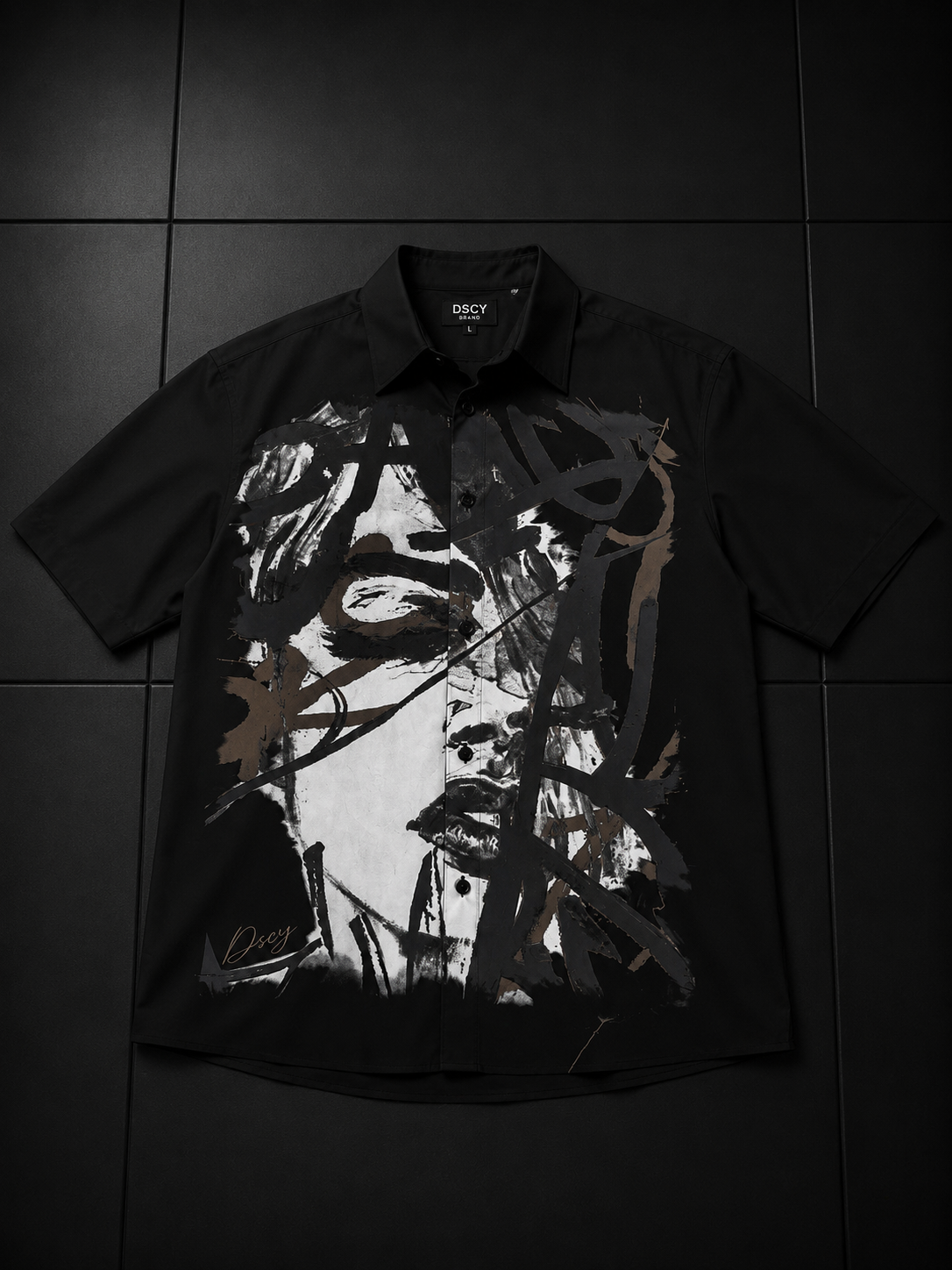 T-shirt camicia DSCY nera