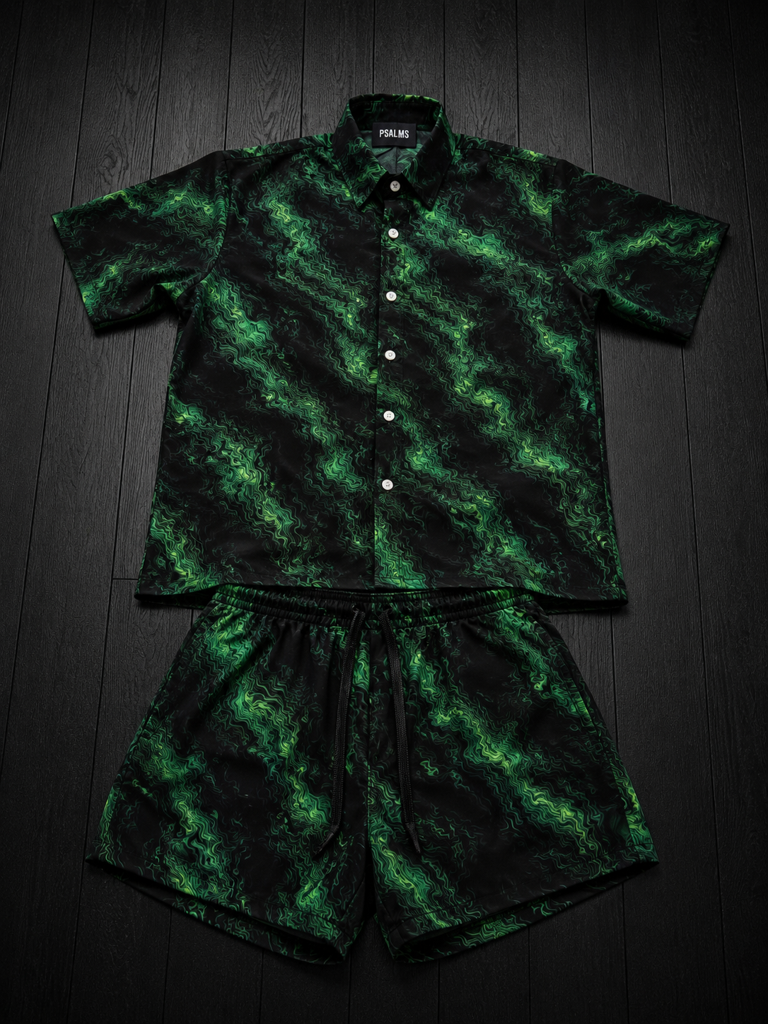 coordinato camicia e costume verde